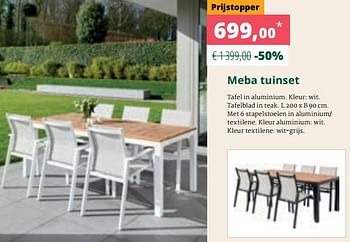 Promoties Meba tuinset - Bristol - Geldig van 01/08/2019 tot 31/08/2019 bij Overstock