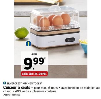 Lidl : cuiseur à œufs Silvercrest (6 emplacements) à 11,99 €