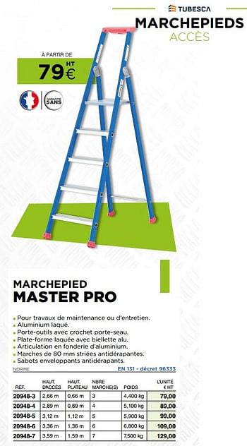 Promotions Marchepied master pro - Tubesca - Valide de 01/07/2019 à 30/09/2019 chez Master Pro