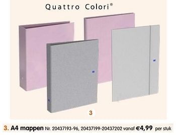Promoties A4 mappen - Quattro Colori - Geldig van 24/07/2019 tot 10/09/2019 bij Fun