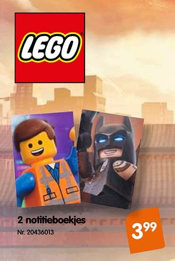 Promoties Lego 2 notitieboekjes - Lego - Geldig van 24/07/2019 tot 10/09/2019 bij Fun