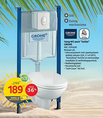 Promotions Hang-wc-pack solido grohe - Grohe - Valide de 06/08/2019 à 19/08/2019 chez Brico