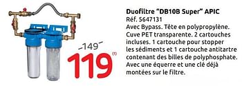 Promotions Duofiltre db10b super apic - Apic - Valide de 06/08/2019 à 19/08/2019 chez Brico