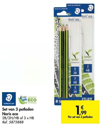 Promoties Set van 3 potloden noris eco - Staedtler - Geldig van 31/07/2019 tot 07/09/2019 bij Carrefour