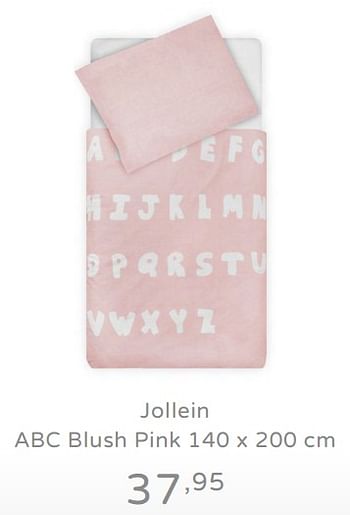 Promoties Jollein abc blush pink - Jollein - Geldig van 28/07/2019 tot 17/08/2019 bij Baby & Tiener Megastore