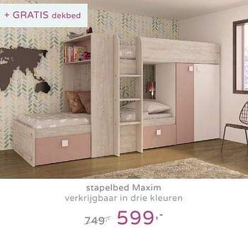 Promotions Stapelbed maxim verkrijgbaar in drie kleuren - Maxim - Valide de 28/07/2019 à 17/08/2019 chez Baby & Tiener Megastore