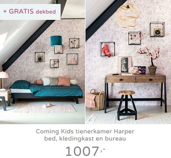 Promoties Coming kids tienerkamer harper bed, kledingkast en bureau - Coming Kids - Geldig van 28/07/2019 tot 17/08/2019 bij Baby & Tiener Megastore