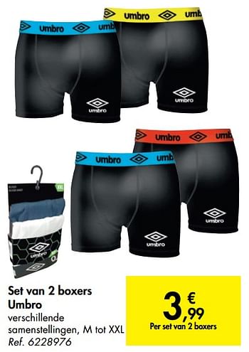 Promoties Set van 2 boxers umbro - Umbro - Geldig van 31/07/2019 tot 07/09/2019 bij Carrefour
