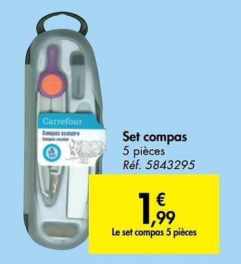 Promotions Set compas - Produit maison - Carrefour  - Valide de 31/07/2019 à 07/09/2019 chez Carrefour