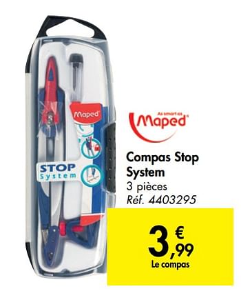 Promotions Compas stop system - Maped - Valide de 31/07/2019 à 07/09/2019 chez Carrefour