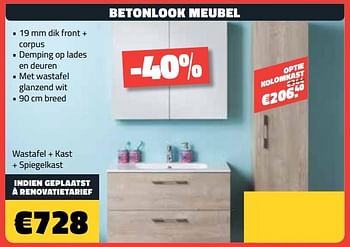 Promoties Betonlook meubel - Huismerk - Bouwcenter Frans Vlaeminck - Geldig van 01/08/2019 tot 31/08/2019 bij Bouwcenter Frans Vlaeminck