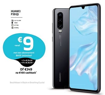 Promoties Huawei p30 - Huawei - Geldig van 01/08/2019 tot 07/08/2019 bij Base