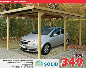 Promotions Solid houten carport - Solid - Valide de 26/07/2019 à 18/08/2019 chez Itek