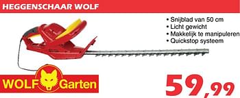 Promotions Wolf garten heggenschaar wolf - Wolf Garten - Valide de 26/07/2019 à 18/08/2019 chez Itek