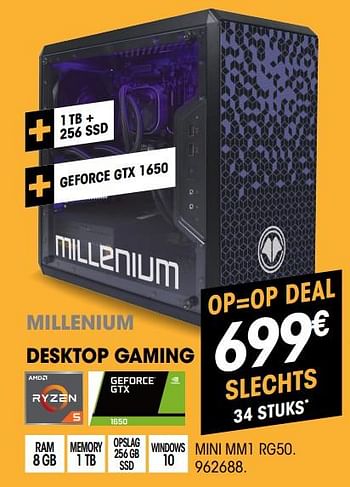 Promoties Millenium desktop gaming - Millenium - Geldig van 04/08/2019 tot 22/08/2019 bij Electro Depot
