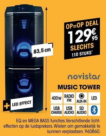 Promoties Novistar music tower - Novistar - Geldig van 04/08/2019 tot 22/08/2019 bij Electro Depot