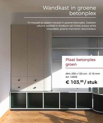 Promoties Plaat betonplex groen - Huismerk - Woodtex - Geldig van 09/08/2019 tot 24/08/2019 bij Woodtex