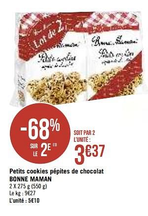 Promotions Petits cookies pépites de chocolat bonne maman - Bonne Maman - Valide de 06/08/2019 à 18/08/2019 chez Super Casino