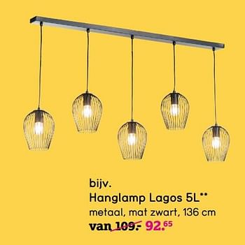 Promoties Hanglamp lagos 5l - Huismerk - Leen Bakker - Geldig van 01/08/2019 tot 25/08/2019 bij Leen Bakker