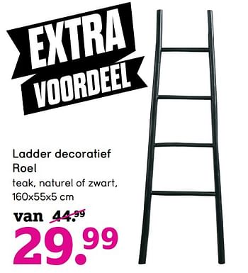 Promoties Ladder decoratief roel - Huismerk - Leen Bakker - Geldig van 01/08/2019 tot 25/08/2019 bij Leen Bakker