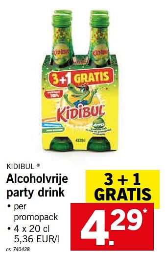 Promoties Alcoholvrije party drink - Kidibul - Geldig van 12/08/2019 tot 17/08/2019 bij Lidl