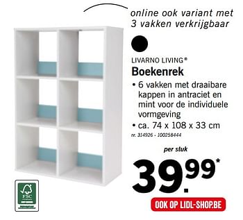 Promoties Boekenrek - Livarno Living - Geldig van 12/08/2019 tot 17/08/2019 bij Lidl
