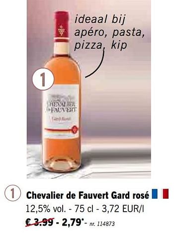Promoties Chevalier de fauvert gard rosé - Rosé wijnen - Geldig van 12/08/2019 tot 17/08/2019 bij Lidl