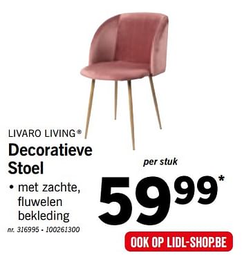 Promoties Decoratieve stoel - Livarno Living - Geldig van 12/08/2019 tot 17/08/2019 bij Lidl