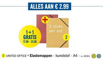 Promoties Elastomappen - United Office - Geldig van 12/08/2019 tot 17/08/2019 bij Lidl