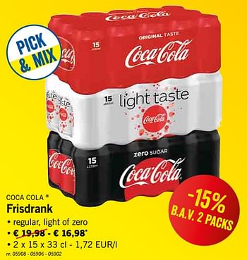 Promoties Frisdrank - Coca Cola - Geldig van 12/08/2019 tot 17/08/2019 bij Lidl