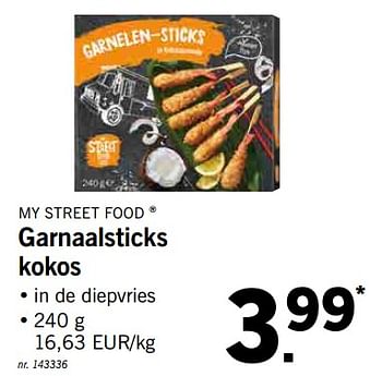 Promoties Garnaalsticks kokos - My Street Food - Geldig van 12/08/2019 tot 17/08/2019 bij Lidl