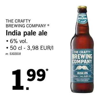Promoties India pale ale - The Crafty Brewing Company - Geldig van 12/08/2019 tot 17/08/2019 bij Lidl