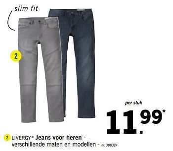 Promoties Jeans voor heren - Livergy - Geldig van 12/08/2019 tot 17/08/2019 bij Lidl