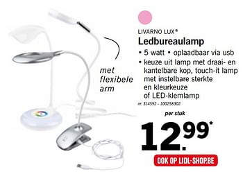 Promoties Ledbureaulamp - Livarno Lux - Geldig van 12/08/2019 tot 17/08/2019 bij Lidl