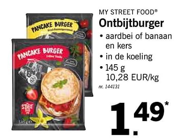 Promotions Ontbijtburger - My Street Food - Valide de 12/08/2019 à 17/08/2019 chez Lidl