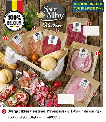 Promoties Ovengebakken vleesbrood provençaals - Saint Alby - Geldig van 12/08/2019 tot 17/08/2019 bij Lidl