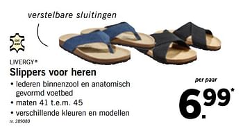 Promoties Slippers voor heren - Livergy - Geldig van 12/08/2019 tot 17/08/2019 bij Lidl