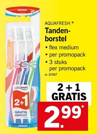 Promoties Tandenborstel - Aquafresh - Geldig van 12/08/2019 tot 17/08/2019 bij Lidl