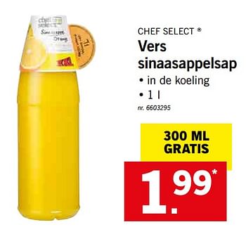 Promoties Vers sinaasappelsap - Chef select - Geldig van 12/08/2019 tot 17/08/2019 bij Lidl