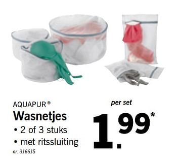 Promoties Wasnetjes - AquaPur - Geldig van 12/08/2019 tot 17/08/2019 bij Lidl