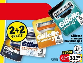 Promoties Gillette mannen navulmesjes navulmesjes mach3 - Gillette - Geldig van 06/08/2019 tot 18/08/2019 bij Kruidvat