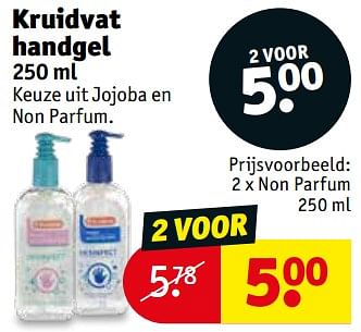 Promotions Kruidvat handgel non parfum - Produit maison - Kruidvat - Valide de 06/08/2019 à 18/08/2019 chez Kruidvat