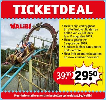 Promoties Ticketdeal tickets zijn verkrijgbaar bij alle kruidvat filialen en online - Huismerk - Kruidvat - Geldig van 06/08/2019 tot 18/08/2019 bij Kruidvat