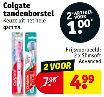 Promoties Colgate tandenborstel slimsoft advanced - Colgate - Geldig van 06/08/2019 tot 18/08/2019 bij Kruidvat