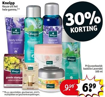 Promotie Atticus Nationaal Kruidvat promotie: Kneipp badolie lavendel - Kneipp (Lichaamsverzorging) -  Geldig tot 18/08/19 - PromoButler
