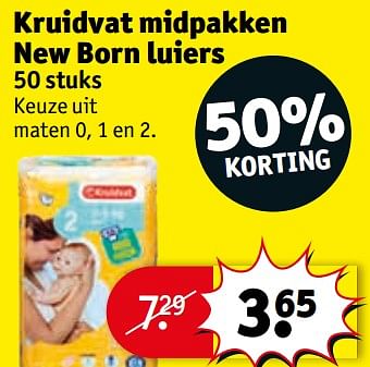 Promoties Kruidvat midpakken new born luiers - Huismerk - Kruidvat - Geldig van 06/08/2019 tot 18/08/2019 bij Kruidvat