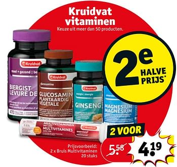 Promoties Kruidvat vitaminen bruis multivitaminen - Huismerk - Kruidvat - Geldig van 06/08/2019 tot 18/08/2019 bij Kruidvat
