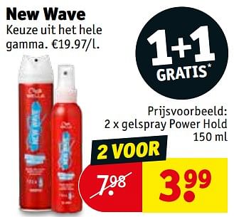 Promotions New wave gelspray power hold - New Wave - Valide de 06/08/2019 à 18/08/2019 chez Kruidvat