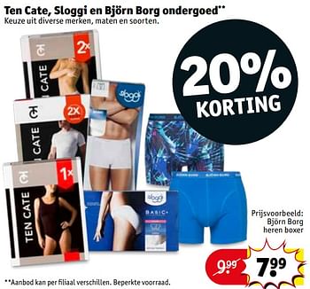 Promoties Ten cate, sloggi en björn borg ondergoed björn borg heren boxer - Bjorn Borg - Geldig van 06/08/2019 tot 18/08/2019 bij Kruidvat
