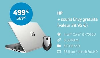 Promotions Hp laptop 14 + souris envy gratuite - HP - Valide de 05/08/2019 à 22/09/2019 chez Telenet